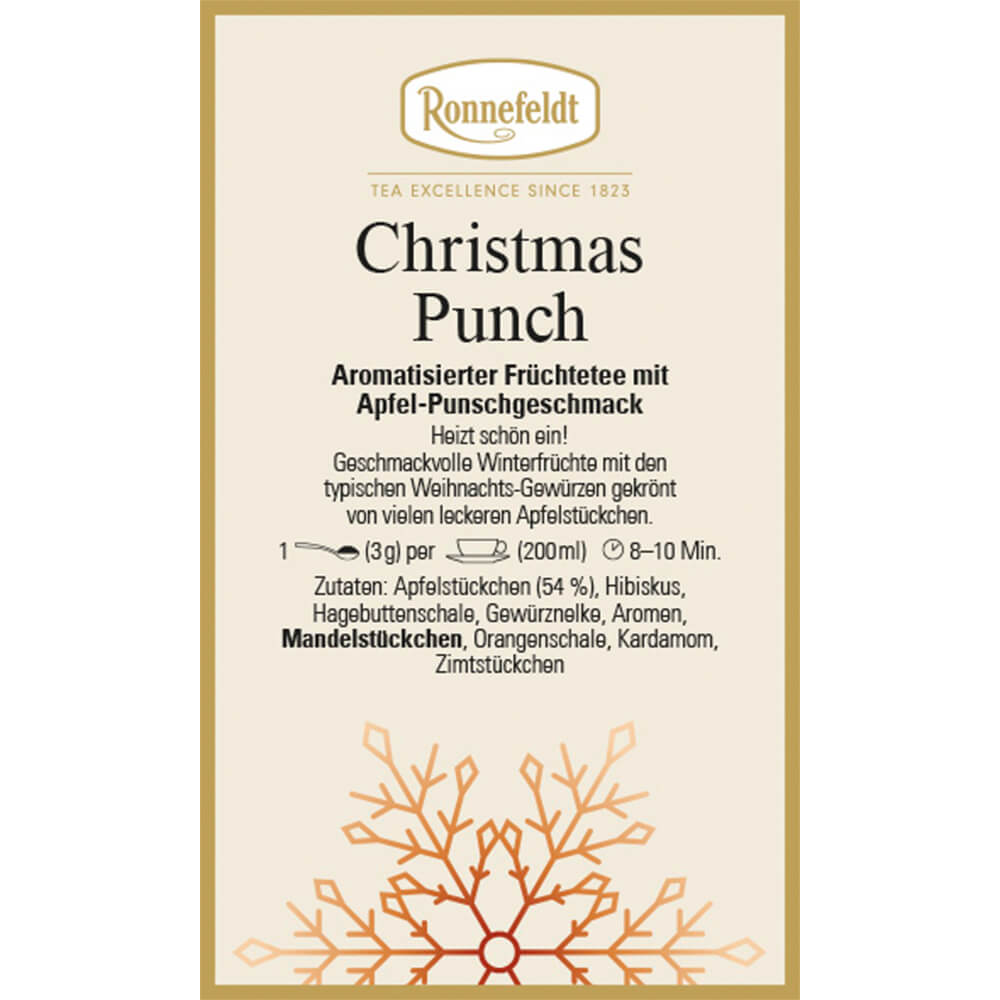Ronnefeldt Früchtetee Christmas Punch Winter Etikett