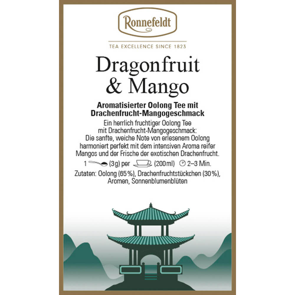 Drachenfrucht Mango Oolong Etikett