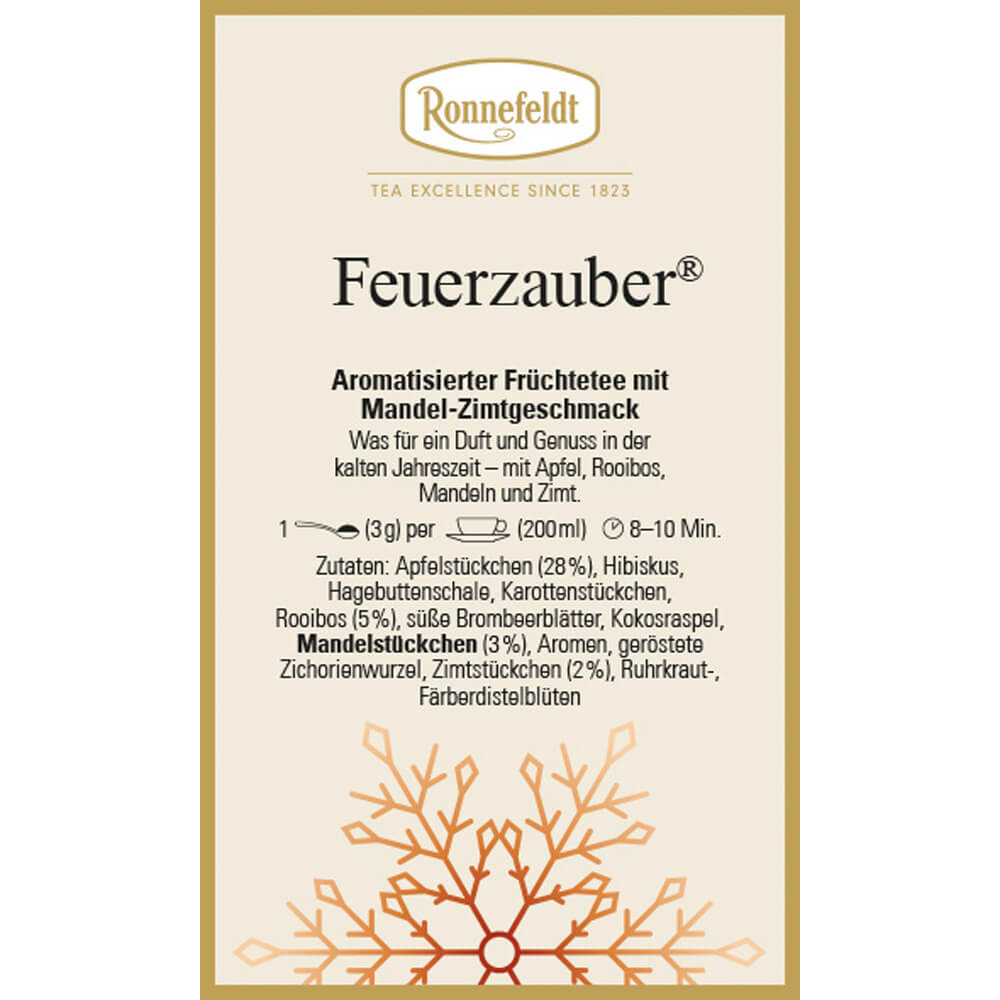 Ronnefeldt Früchtetee Feuerzauber® Winter Etikett