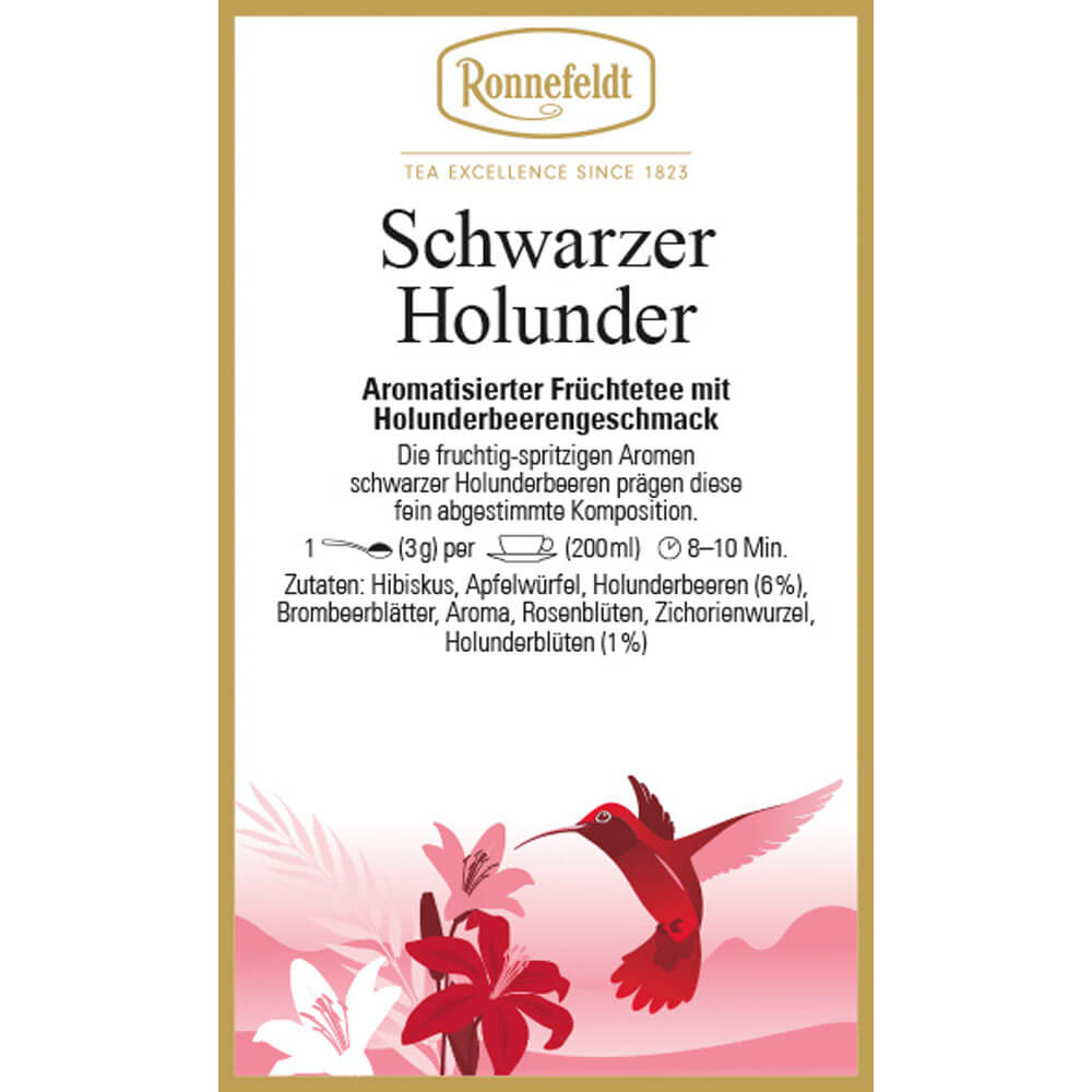 Ronnefeldt Schwarzer Holunder Etikett
