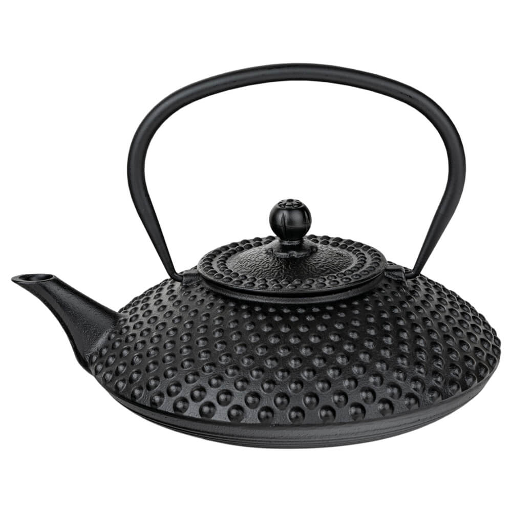 Gusseisen Teekanne Bredemeijer Xilin schwarz 1,25 l mit Noppenstruktur und klassischem Bügelgriff