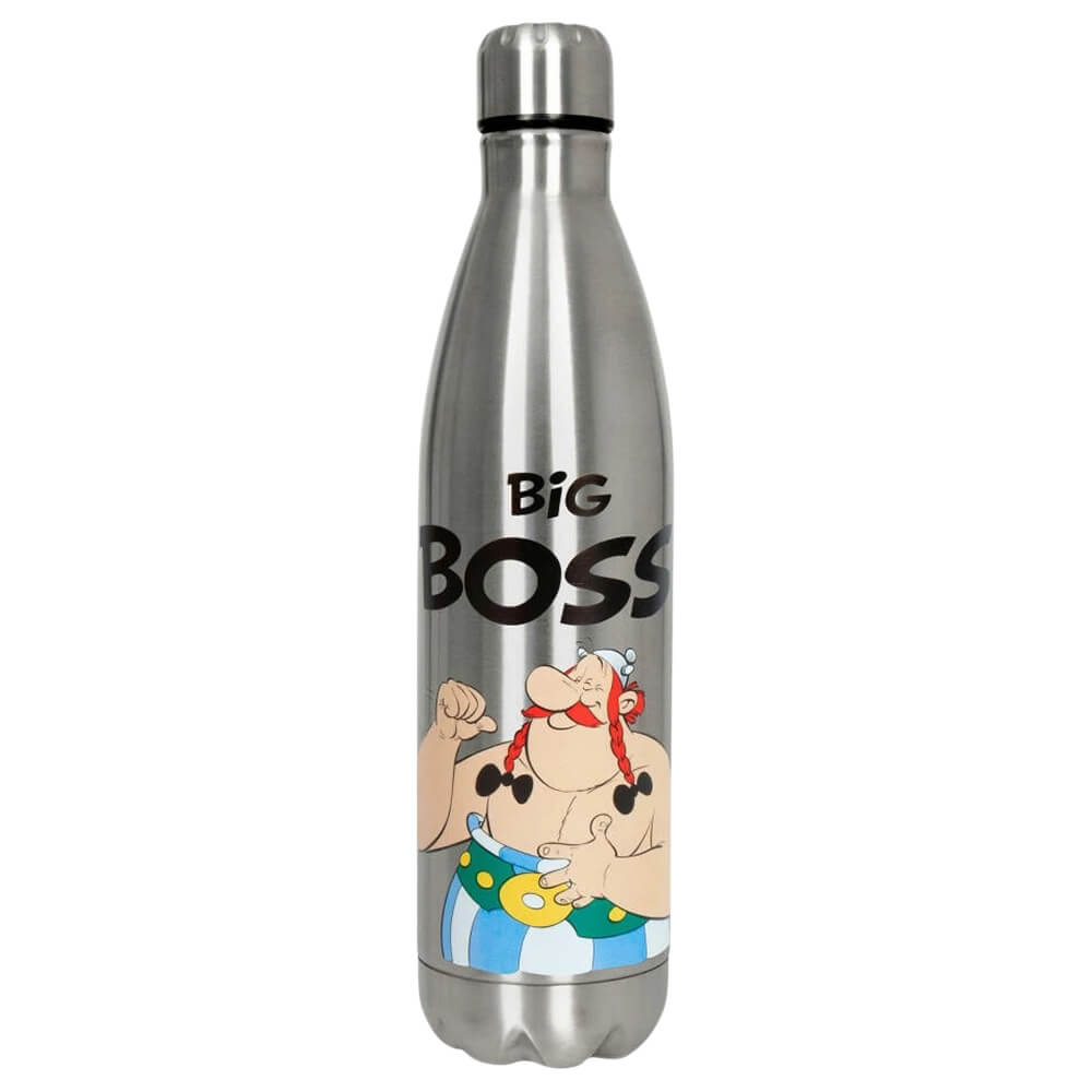 Könitz Tee Trinkflasche Hot Bottle in Silber mit Obelix und schwarzem Big-Boss-Schriftzug#variante_big-boss