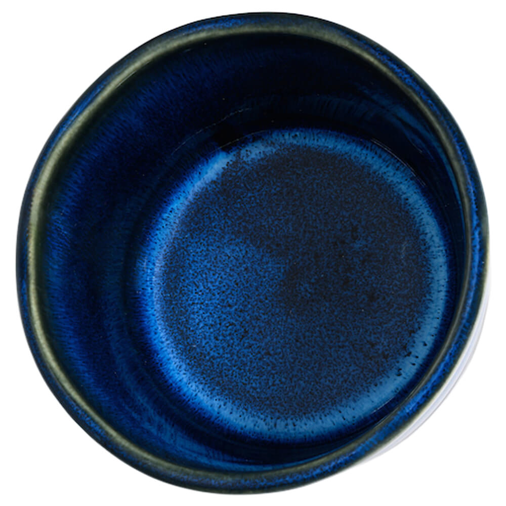 Matchaschale blau schwarz von oben#matchaschale_blau-schwarz