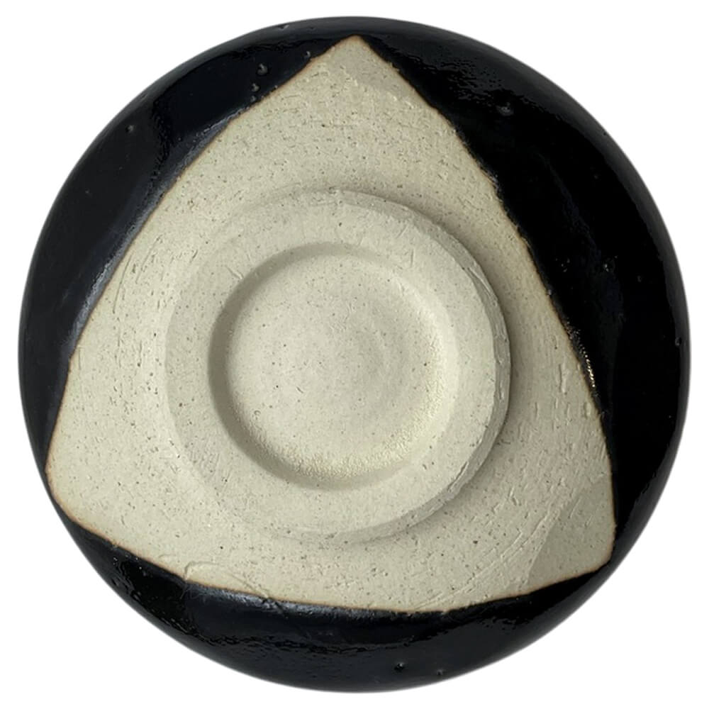 Schwarze Matchaschale Moriko aus Japan von oben