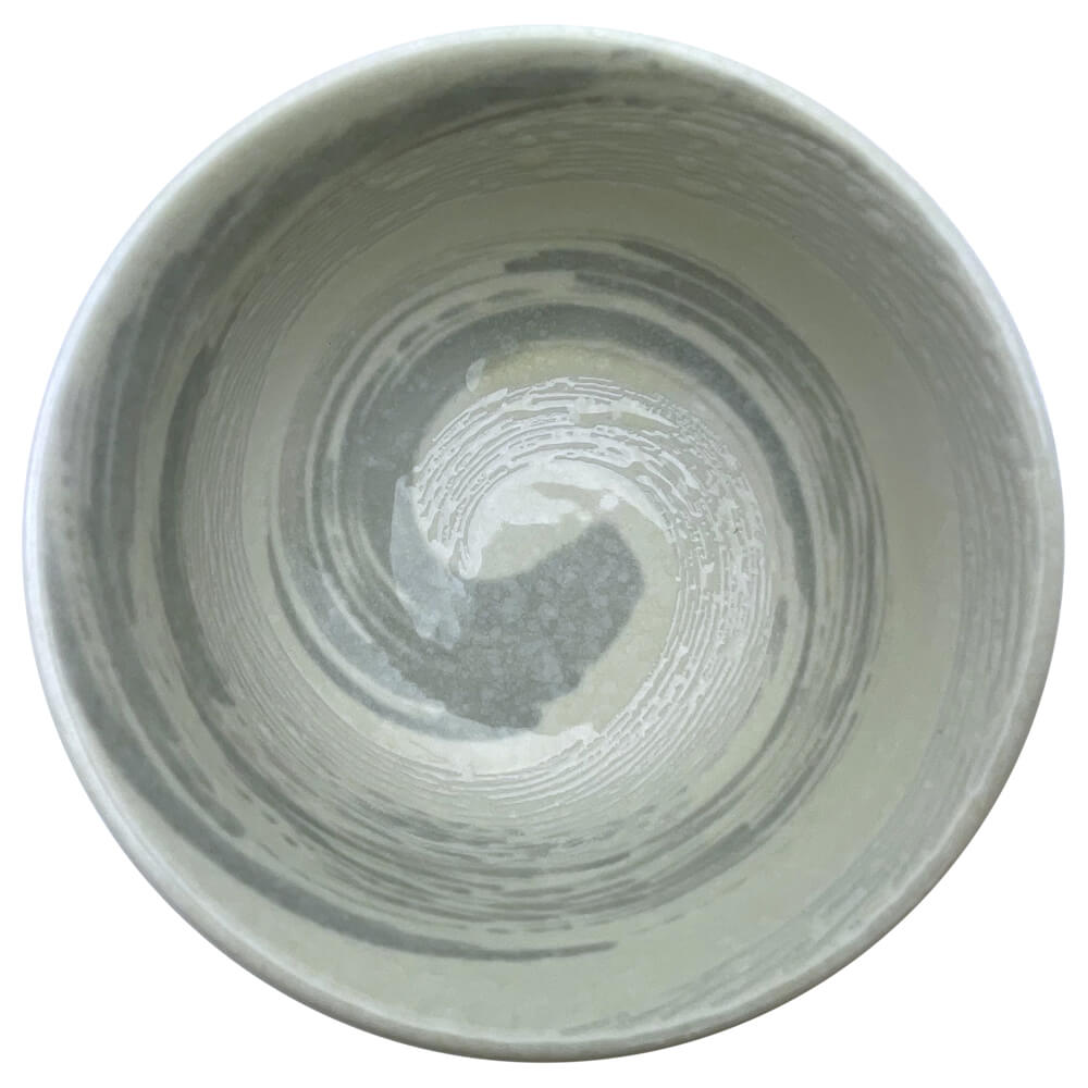 Matchaschale Nami weiß silbergrau von oben#variante_nami