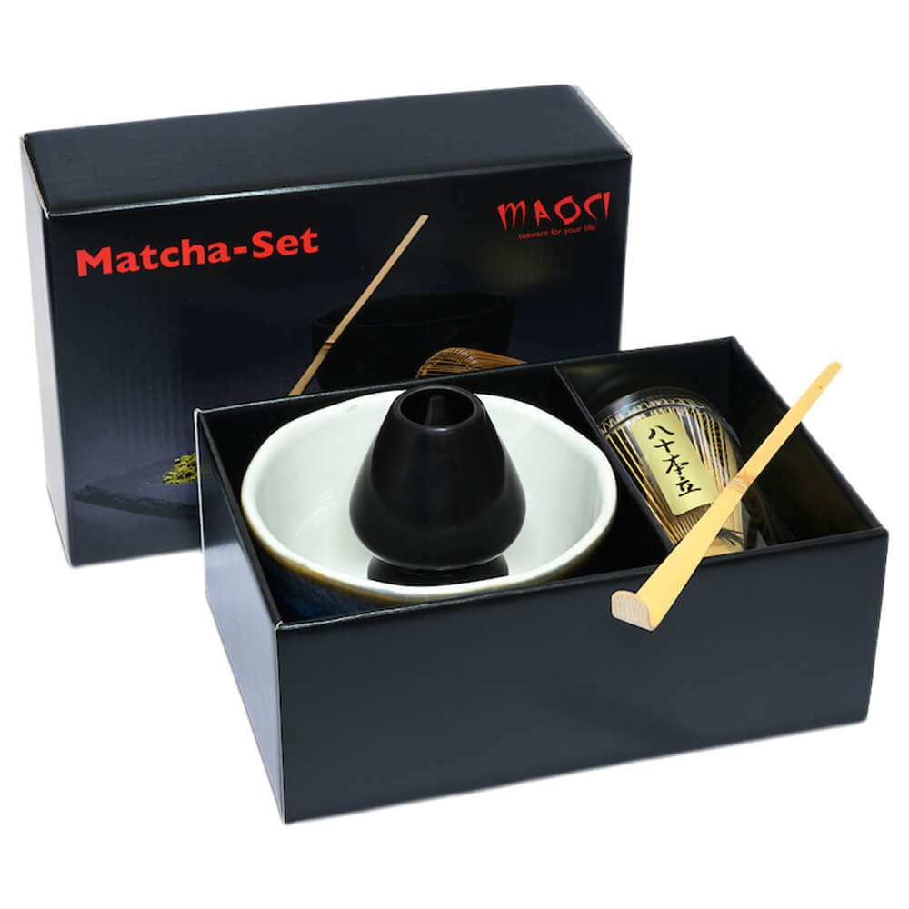 Premium Matchaset vierteilig Schale blau innen cremeweiß#variante_schale-blau-innen-cremeweiss