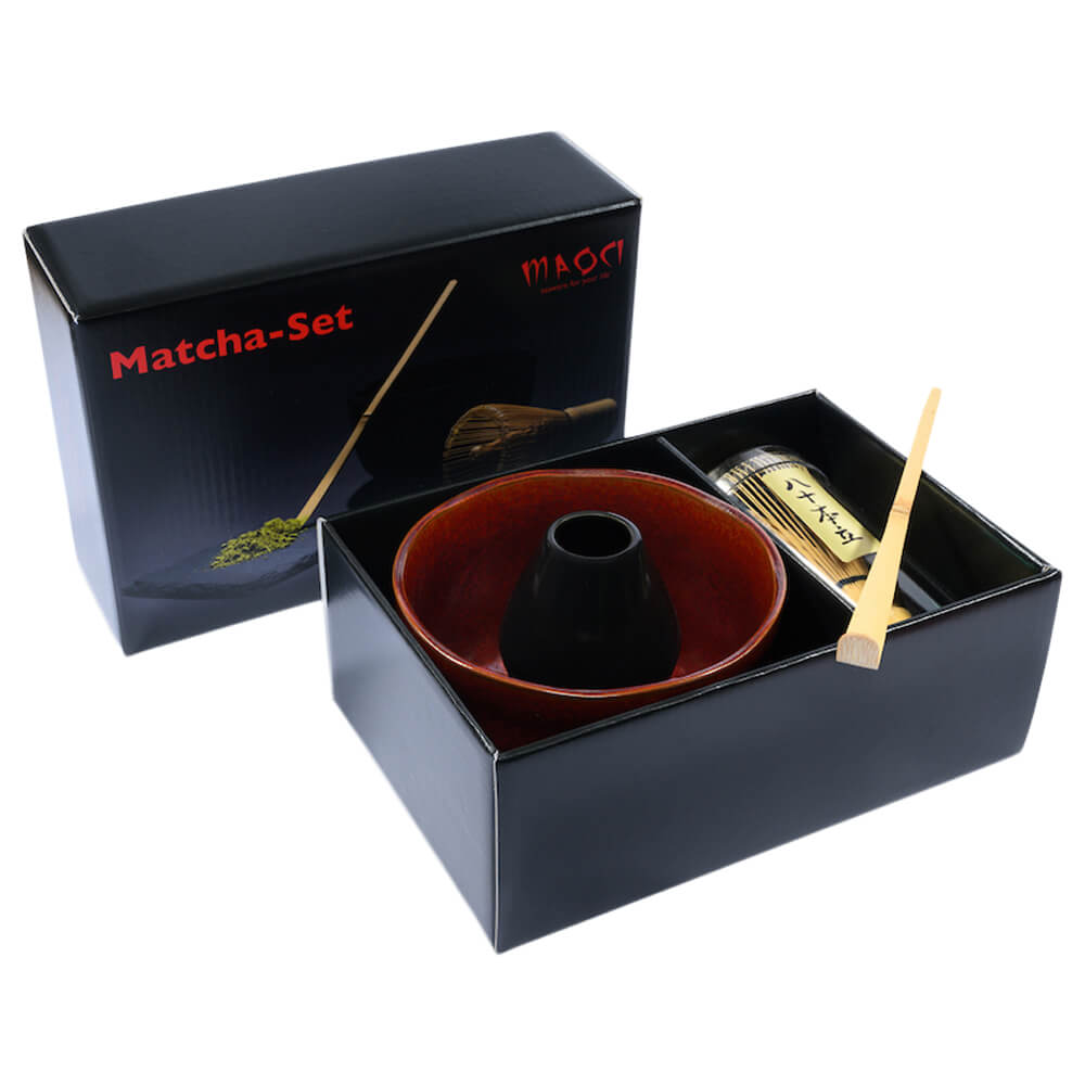 Premium Matchaset vierteilig Schale rot gemustert Box#variante_schale-rot-gemustert