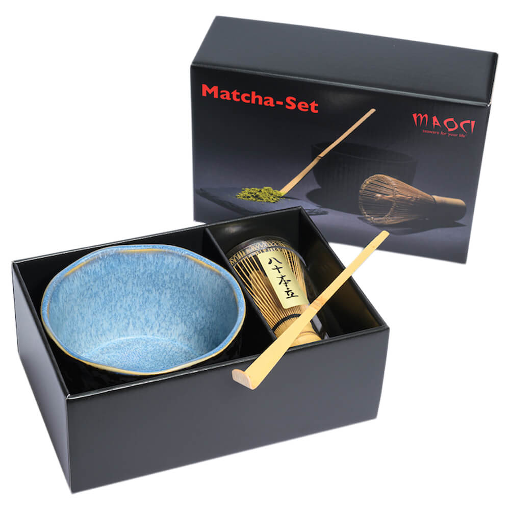 Matchaset Schale schwarz innen hellblau Box#variante_schale-schwarz-innen-hellblau