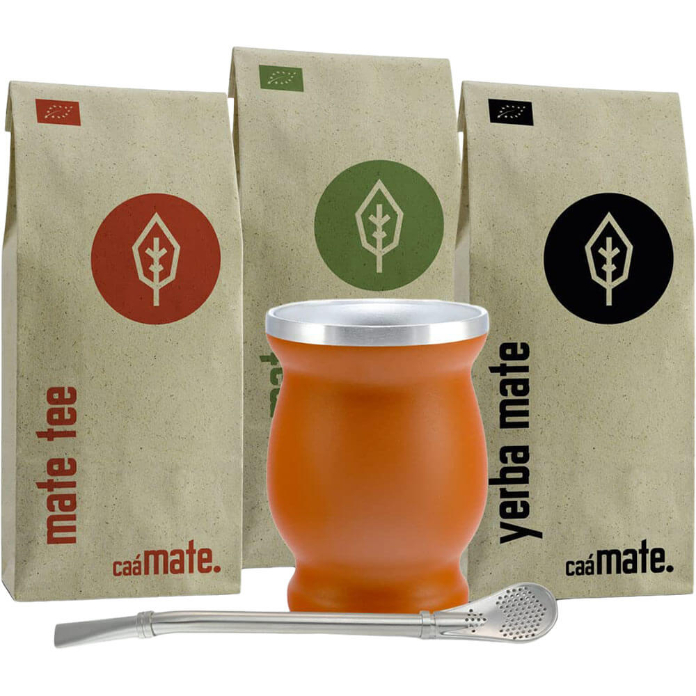 Mate Set Becher Edelstahl rot komplett#farbe_rot