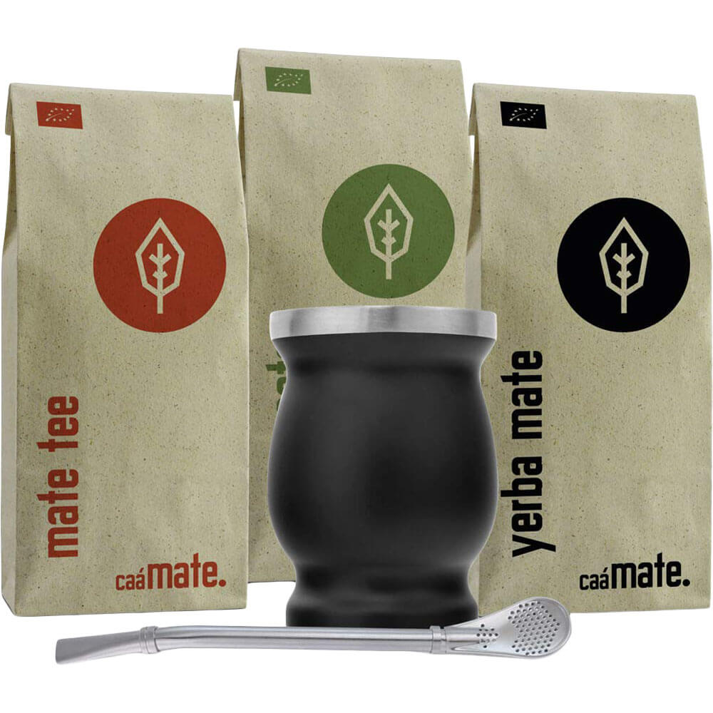 Mate Set Becher Edelstahl schwarz komplett#farbe_schwarz