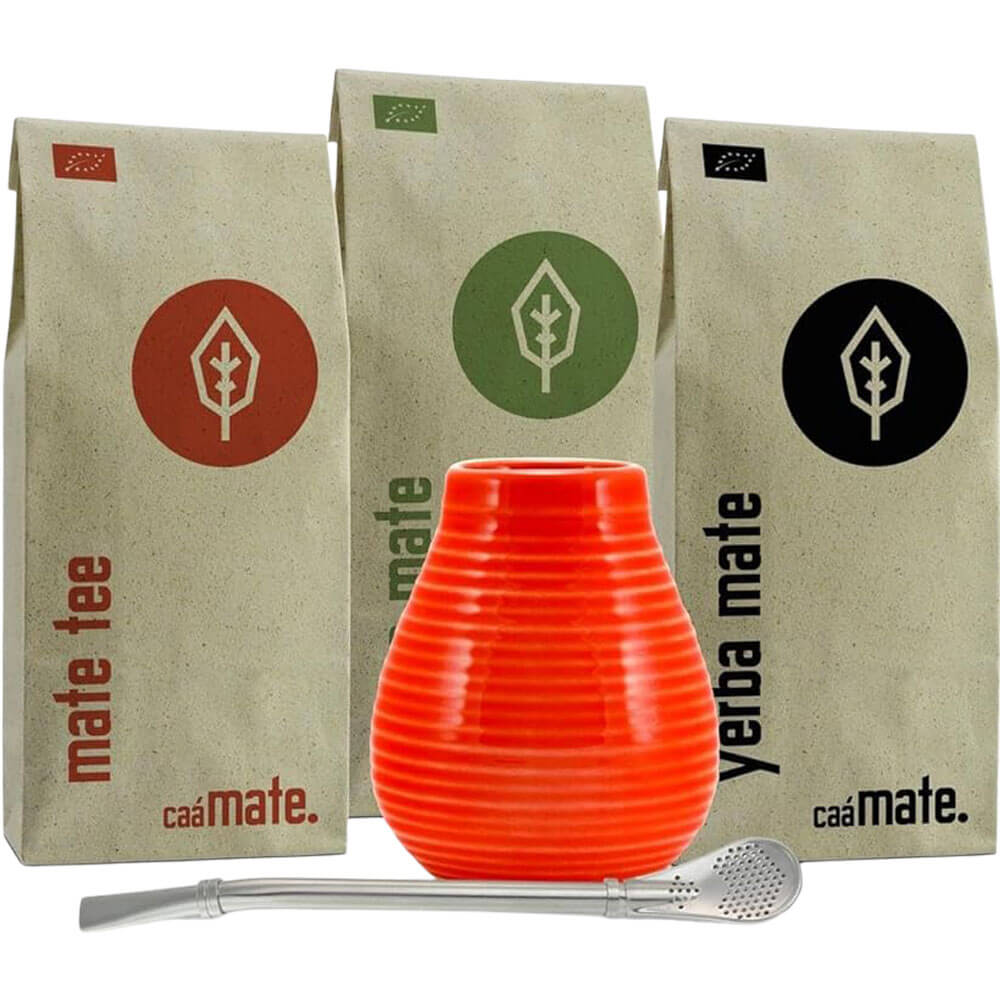 Mate Set Keramik Becher rot komplett#farbe_rot