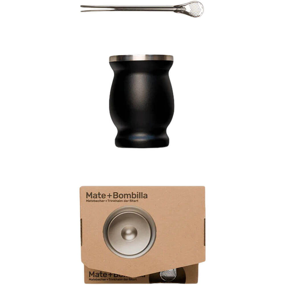 Matebecher schwarz und Bombilla im Set#farbe_schwarz