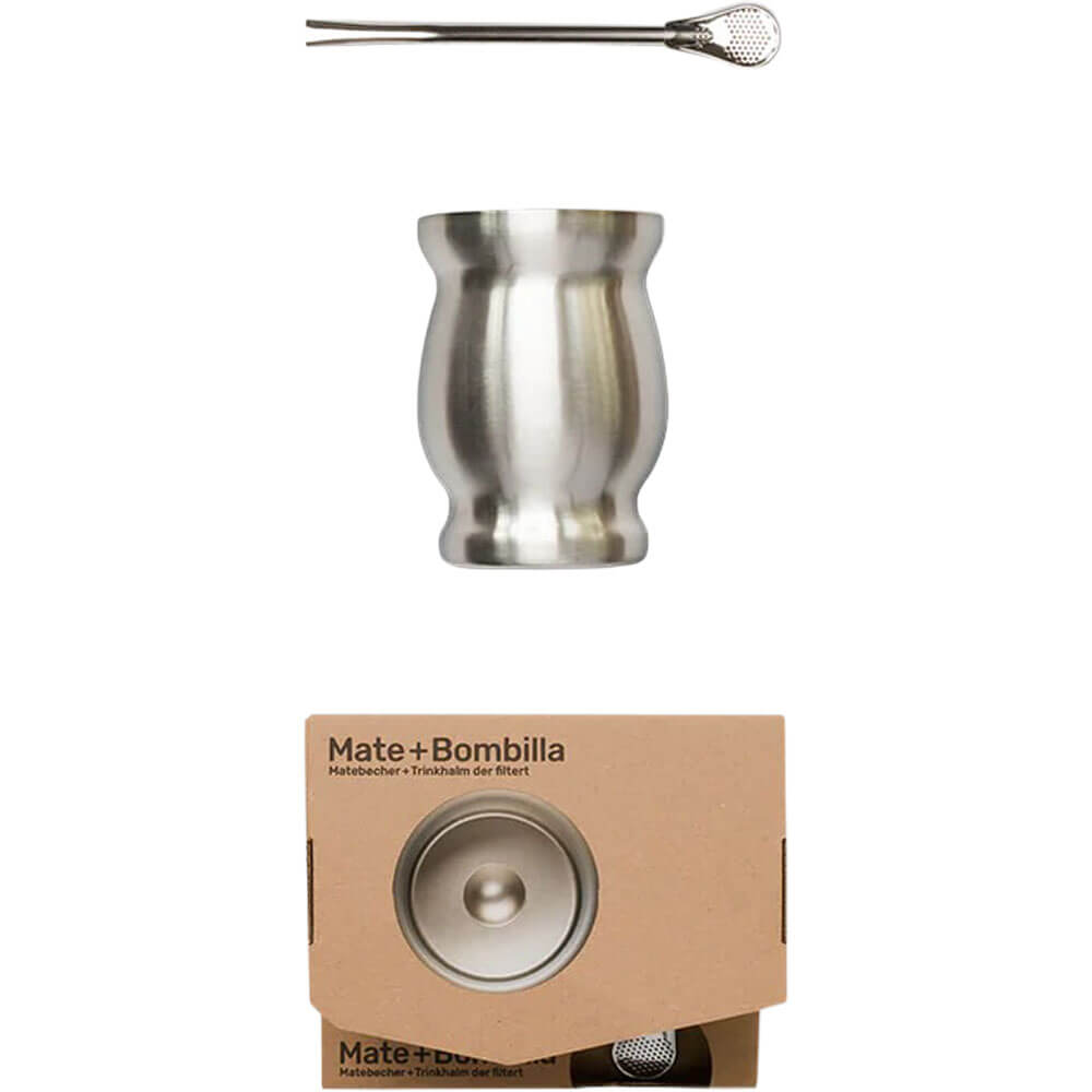 Matebecher silber und Bombilla im Set#farbe_silber