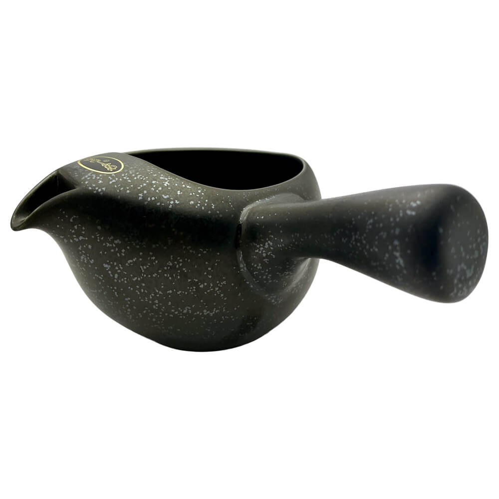 Offene Kyusu grau gesprenkelt von vorne#variante_grau