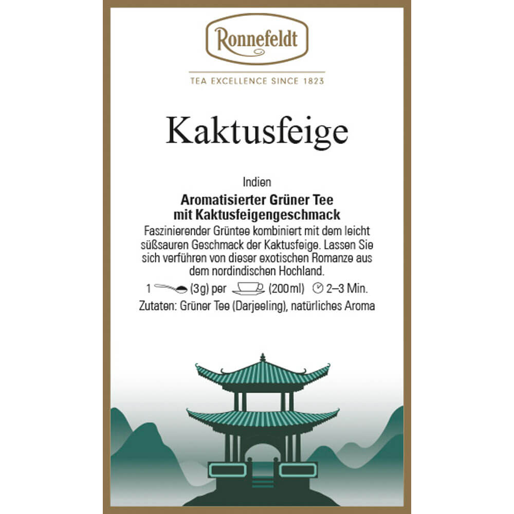 Ronnefeldt Grüntee Kaktusfeige Etikett