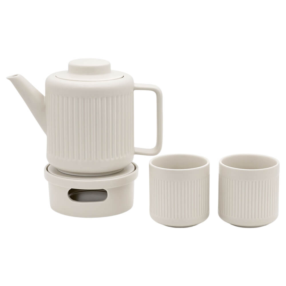 Set Teebecher weiß mit Kanne und Wärmer Skagen#teebecher_weiss
