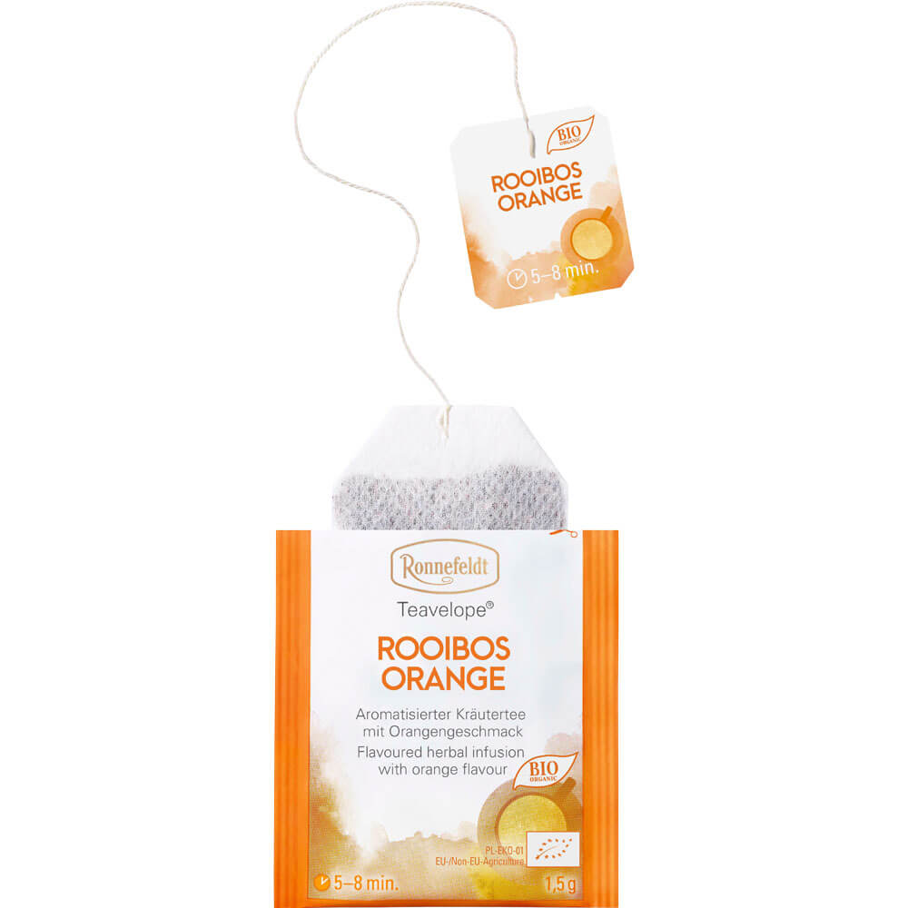Teebeutel Rooibos Orange bio offen