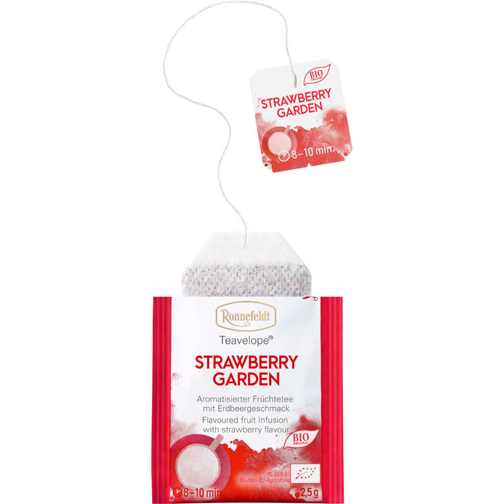 Teebeutel Strawberry Garden bio offen