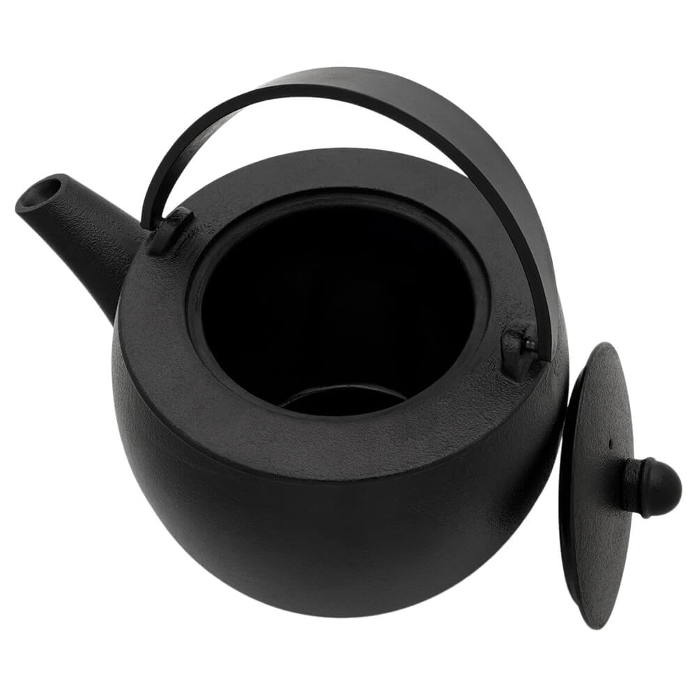 Teeset Sencha Gusseisen schwarz innen emailliert offen