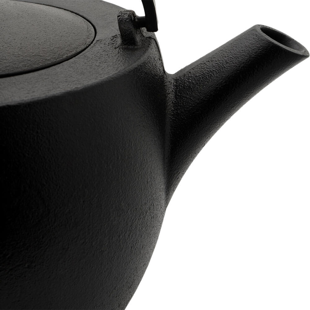 Teeset Sencha Gusseisen schwarz innen emailliert Tülle