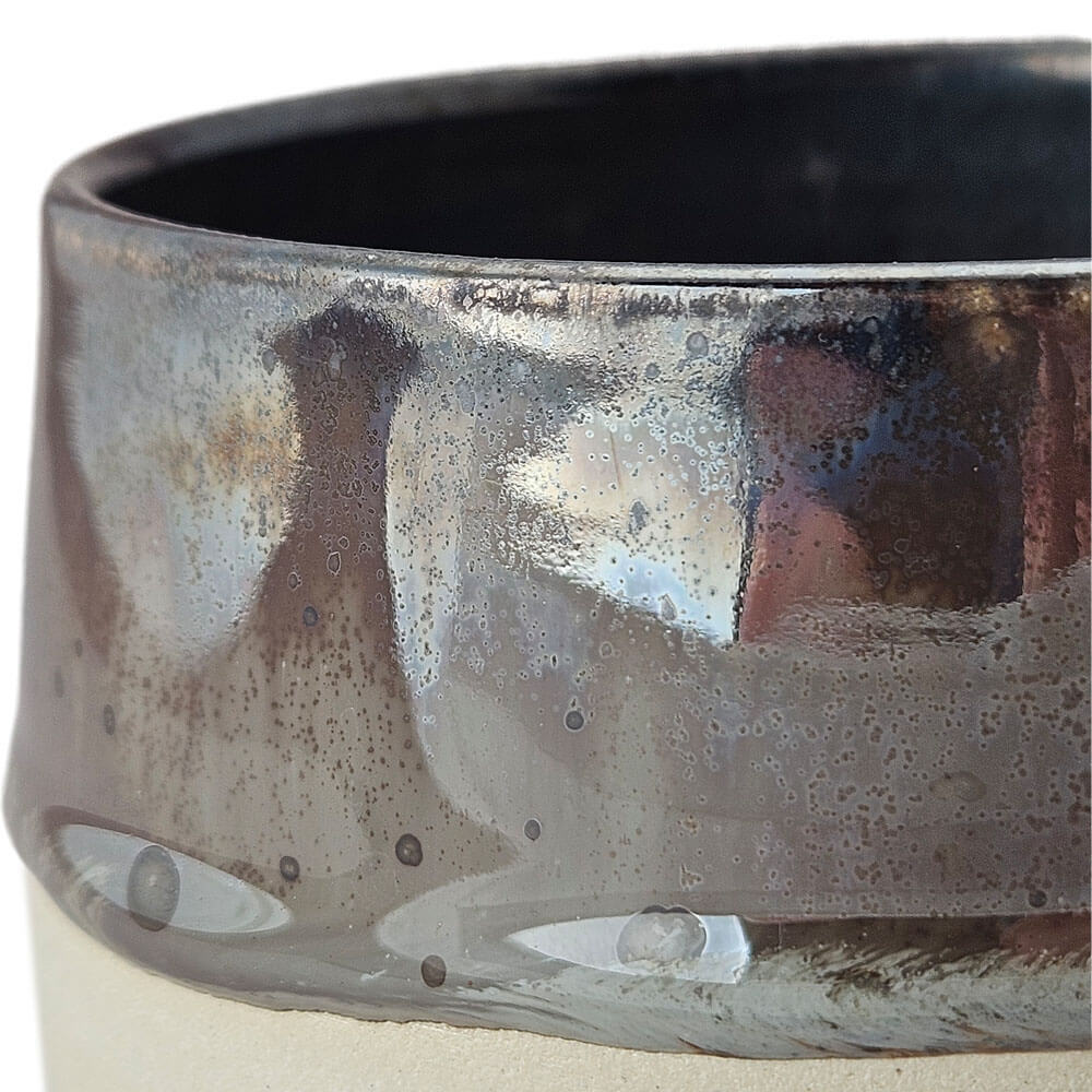 Chawan mit Platin Glasur Detail#atelier-toko_platin-glasur