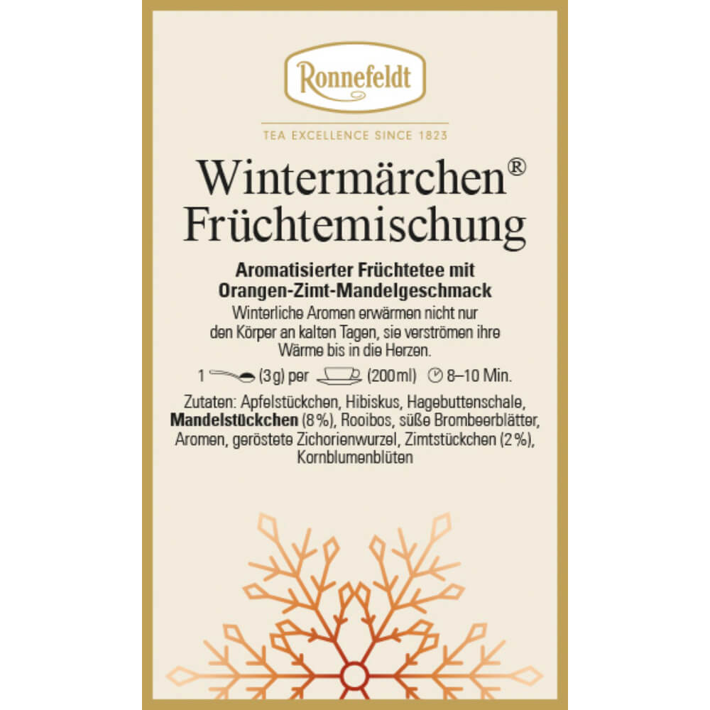 Ronnefeldt Früchtetee Wintermärchen® Winter Etikett
