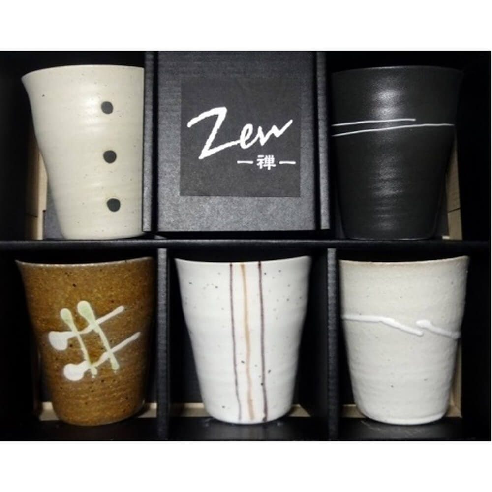 Teebecher aus Japan Zen fünfteilig#set_zen