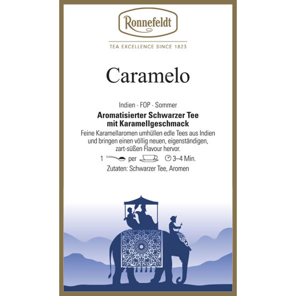 Ronnefeldt Schwarztee Caramelo Etikett