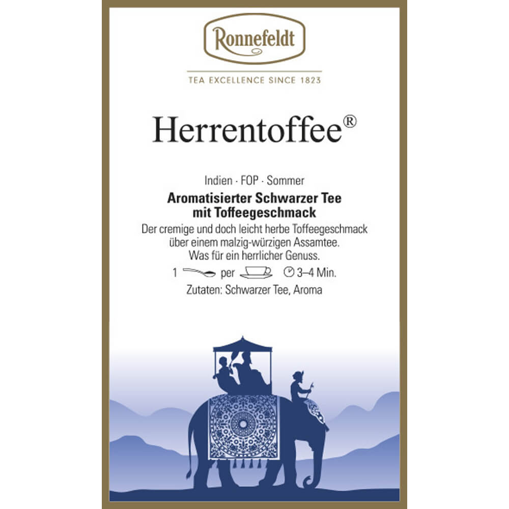 Ronnefeldt Schwarztee Herrentoffee Etikett