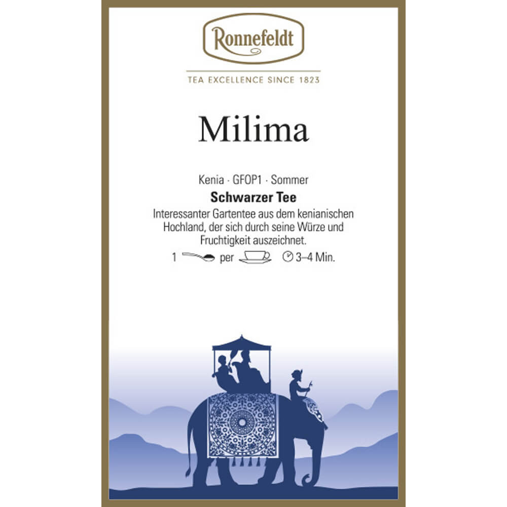 Ronnefeldt Schwarztee Milima Etikett