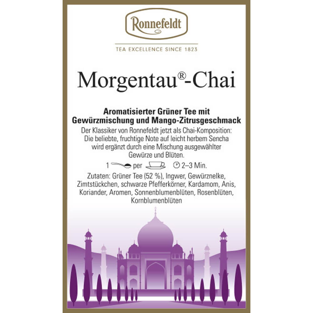 Ronnefeldt Morgentau Chai Etikett