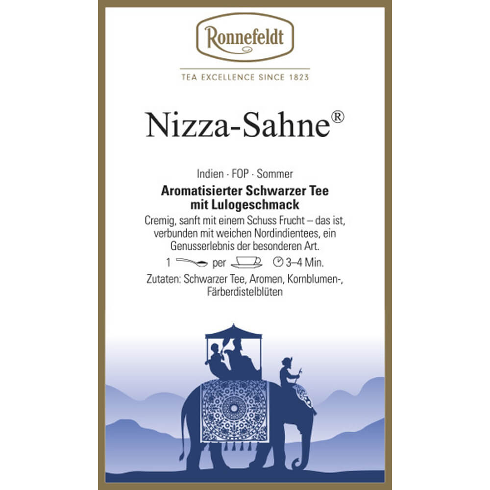 Ronnefeldt Schwarztee Nizza Sahne Etikett