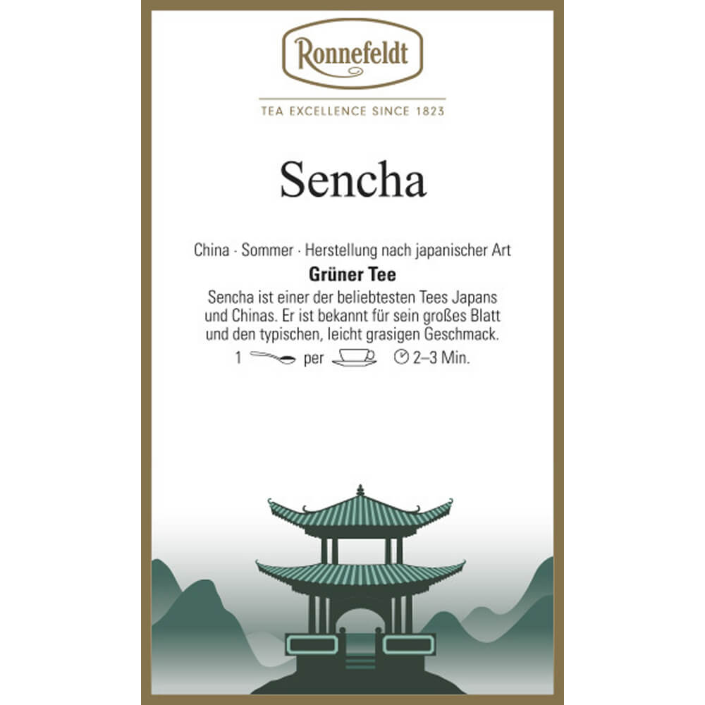 Ronnefeldt Grüntee Sencha Etikett