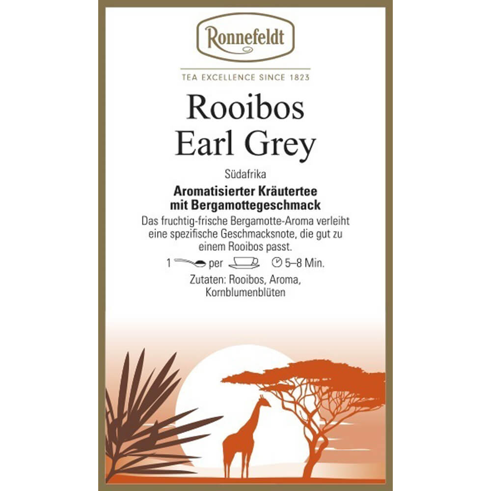 Ronnefeldt Rooibos Earl Grey Etikett