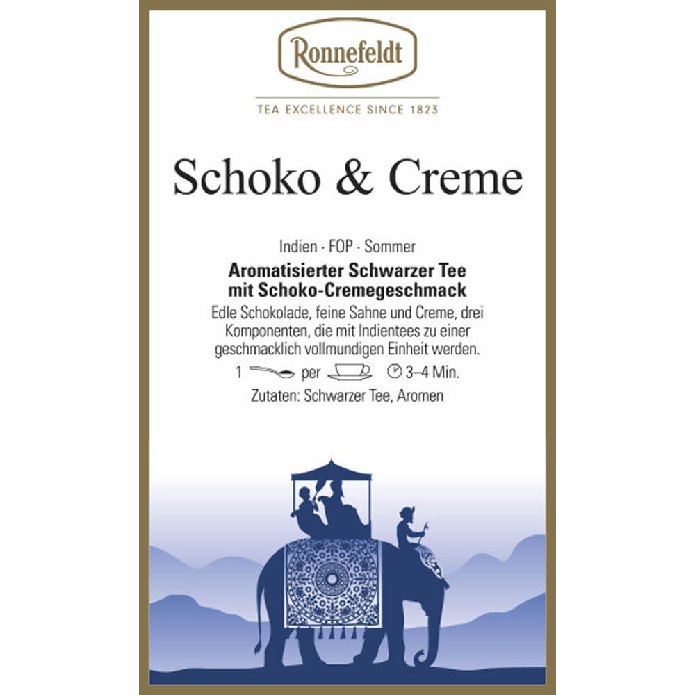 Ronnefeldt Schwarztee Schoko Creme Etikett