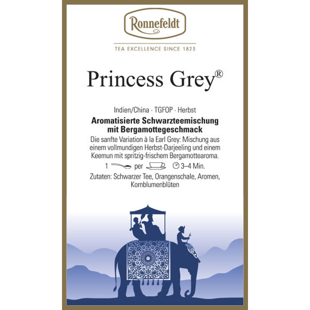 Ronnefeldt Schwarztee Princess Grey Etikett