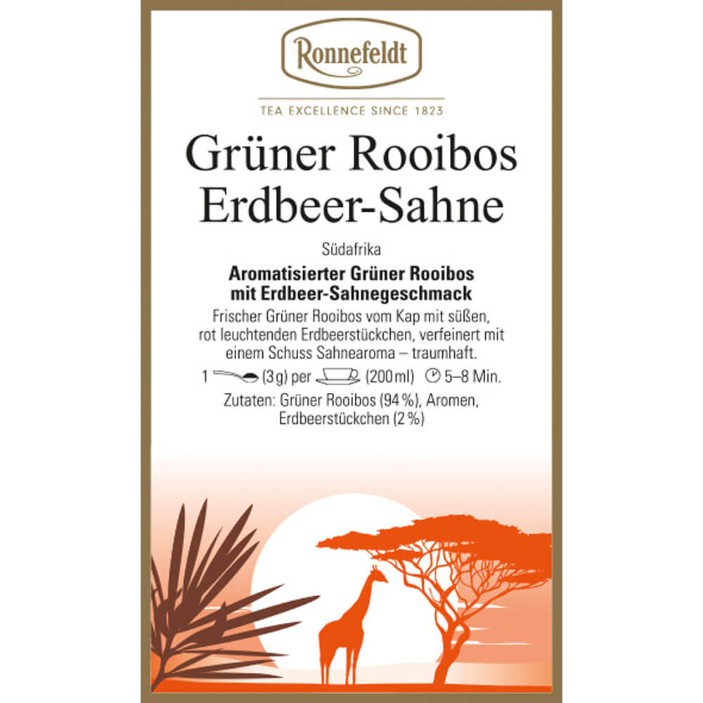 Grüner Rooibos Erdbeer Sahne Etikett neu