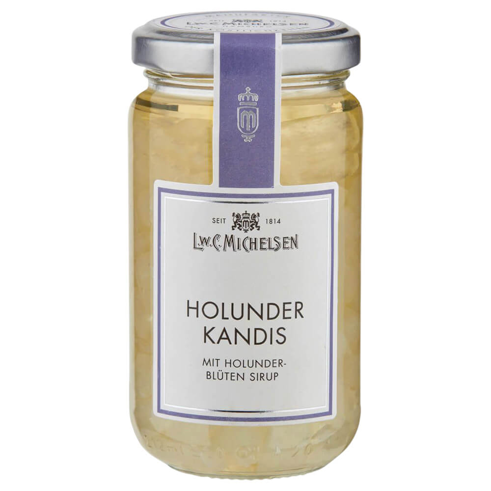 Weißer Kandis mit Holunderblütensirup neu
