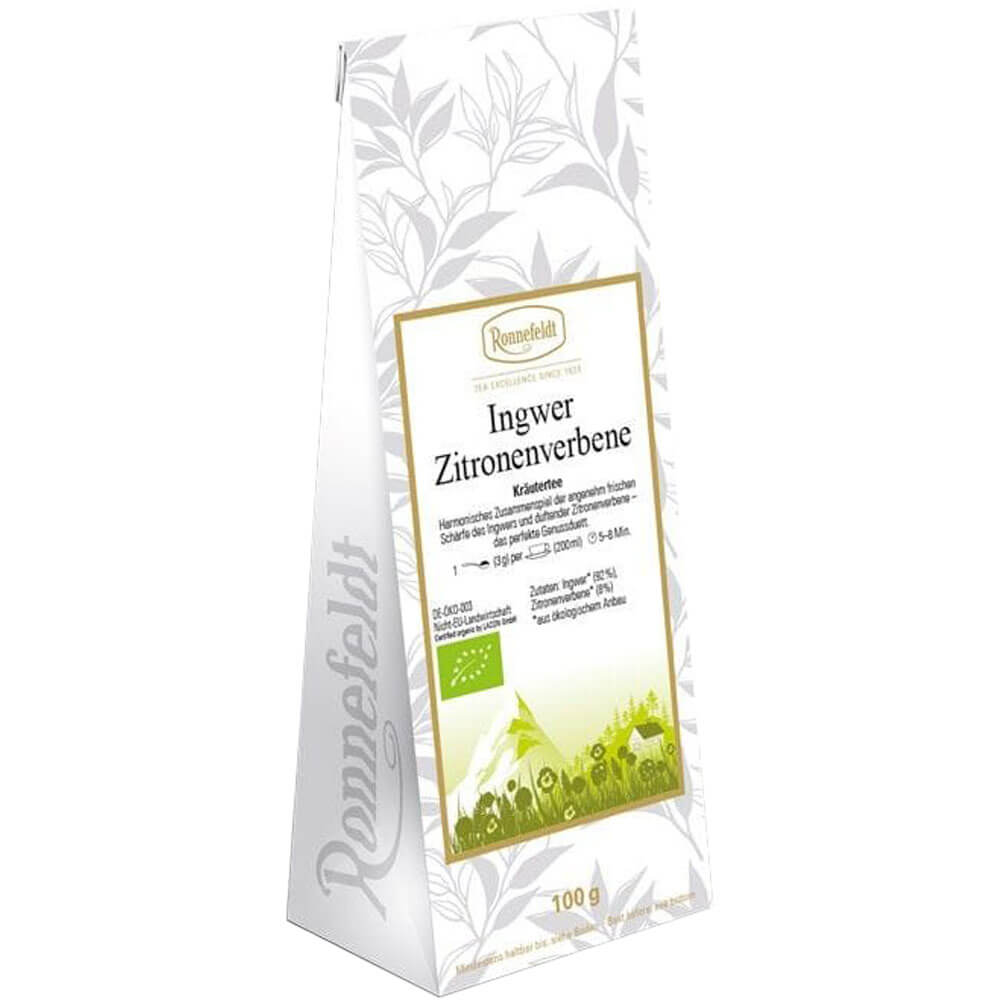 Kräutertee Ingwer Zitronenverbene bio Packung neu