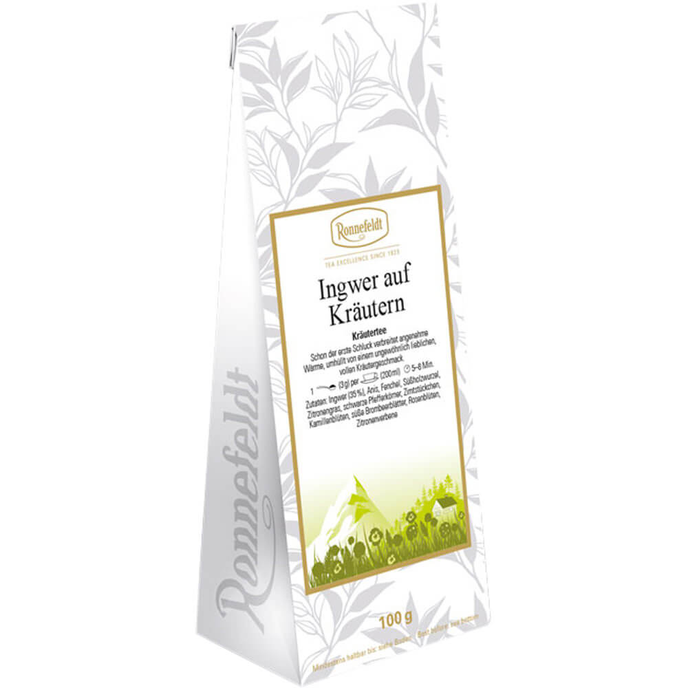 Kräutertee Ingwer auf Kräutern Packung