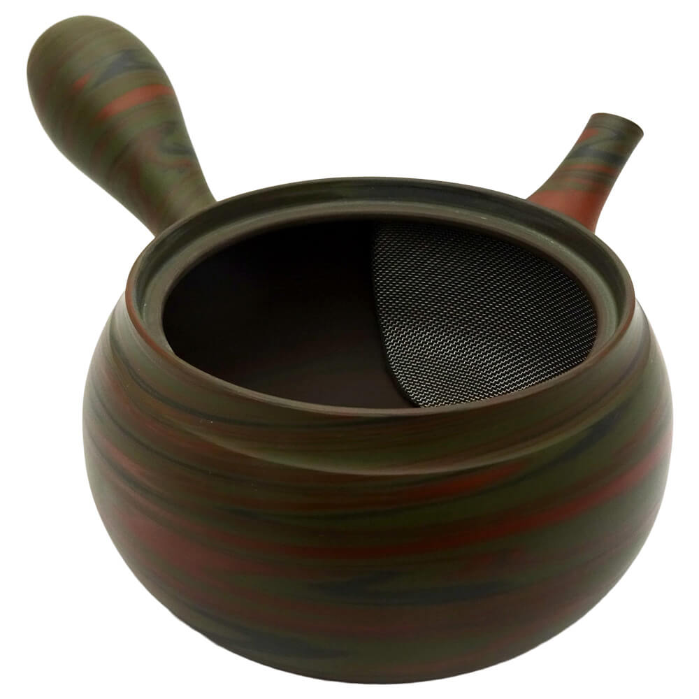 Tokoname Kyusu rotbraun Tüllensieb 1#einhandkanne_rotbraunes-muster