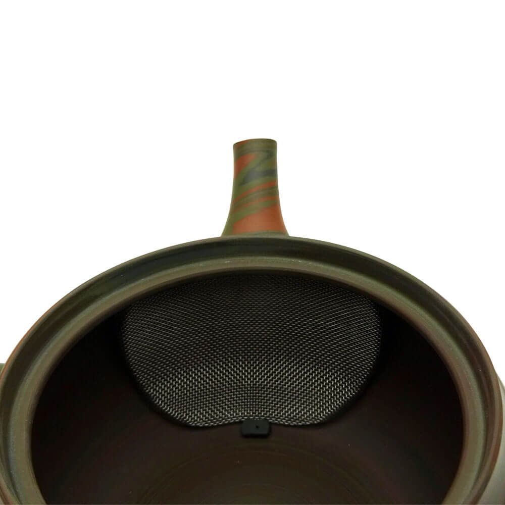 Tokoname Kyusu rotbraun Tüllensieb 2#einhandkanne_rotbraunes-muster