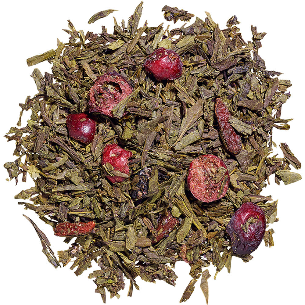 Grüntee mit Fruchtstückchen Lychee-Goji lose neu