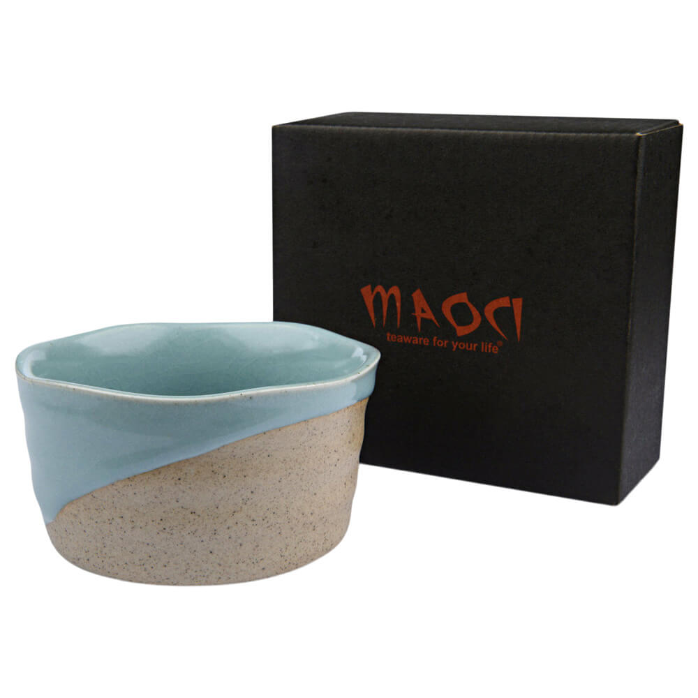 Matchaschale glasiert hellblau/natur Karton#matchaschale_hellblau-natur