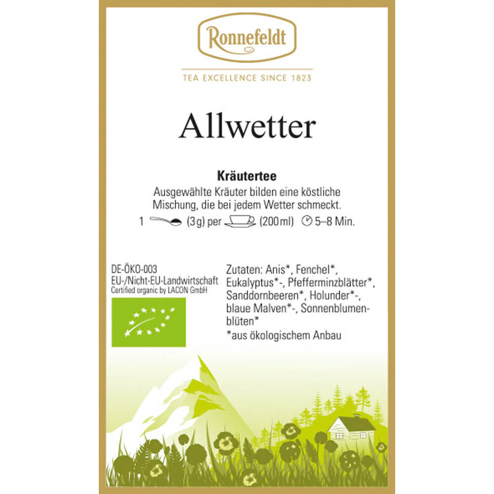 Kräutertee Allwetter bio Etikett