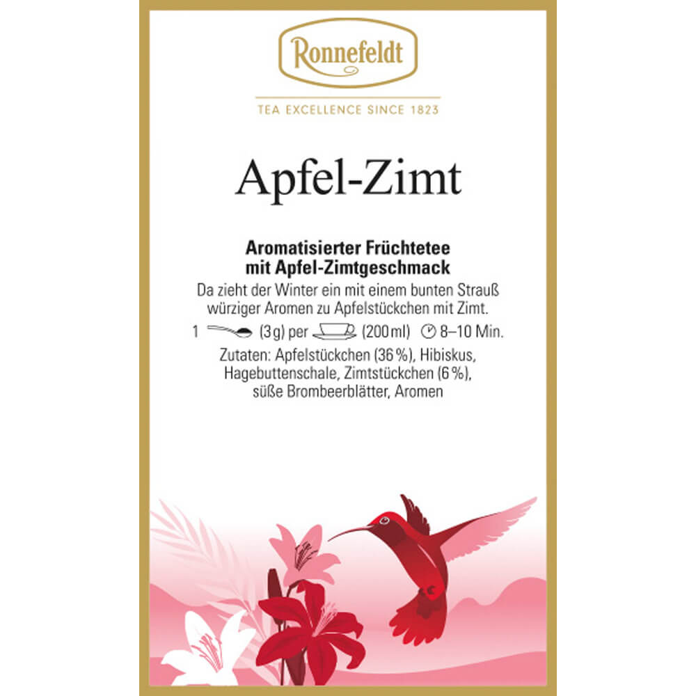 Früchtetee Apfel-Zimt Etikett