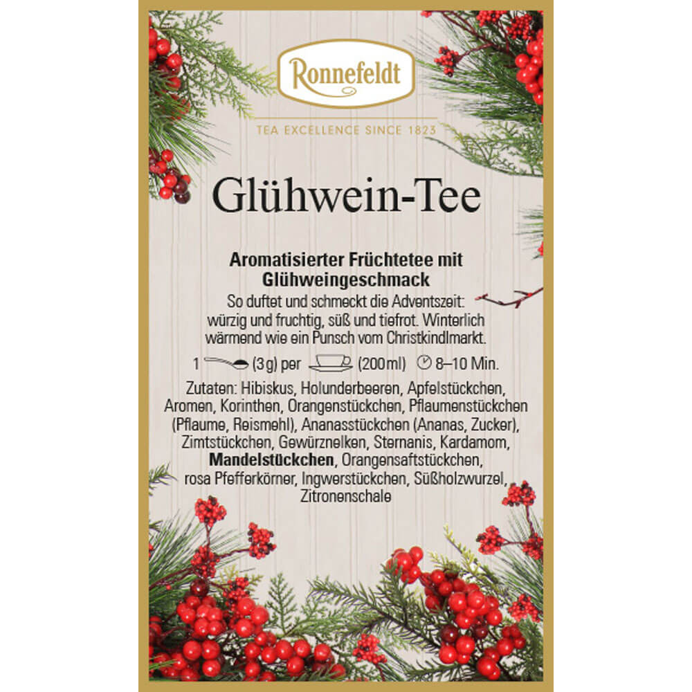 Ronnefeldt Früchtetee Glühwein-Tee Etikett