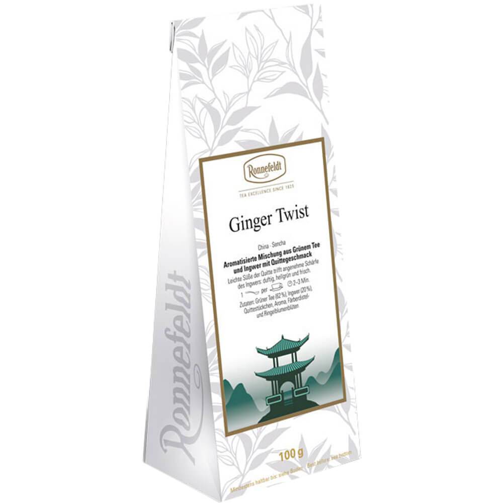 Ronnefeldt Grüntee Ginger Twist Packung