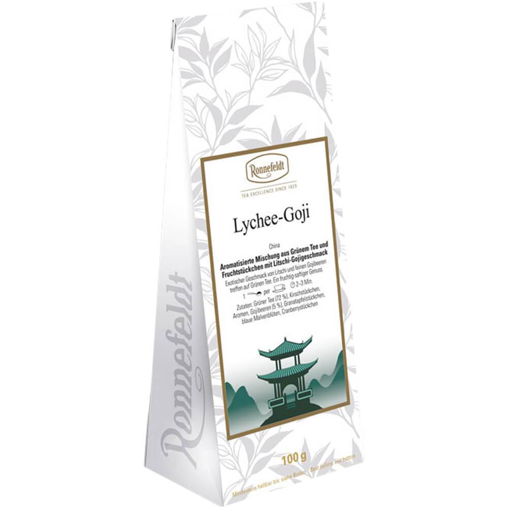 Grüntee mit Fruchtstückchen Lychee-Goji Packung