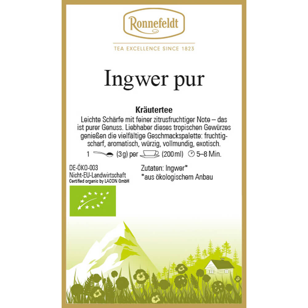 Ingwertee pur bio Etikett